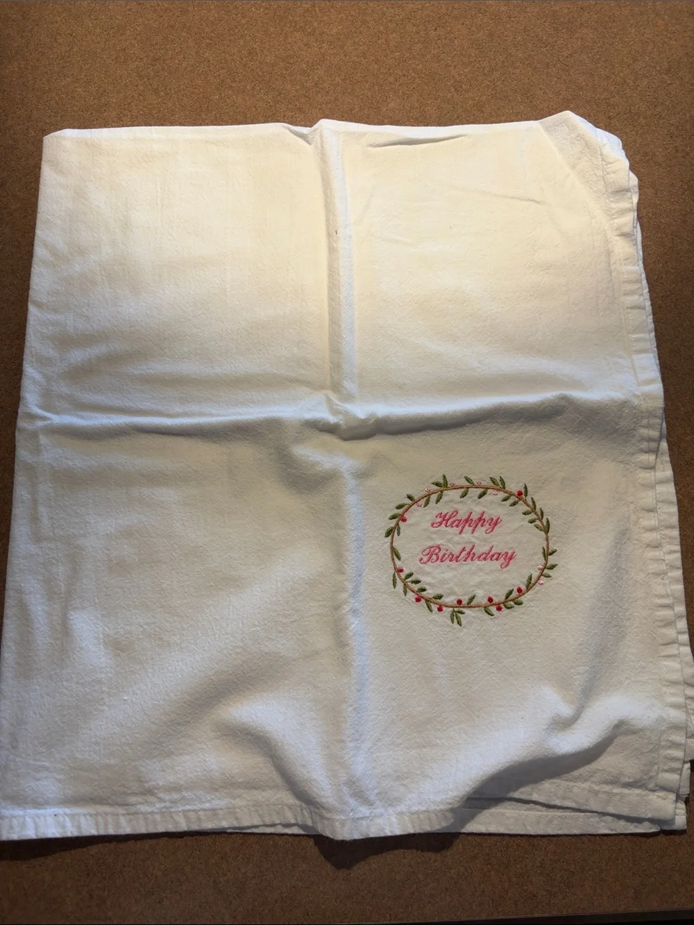 Happy Birthday Vintage Kitchen Dish Towel
